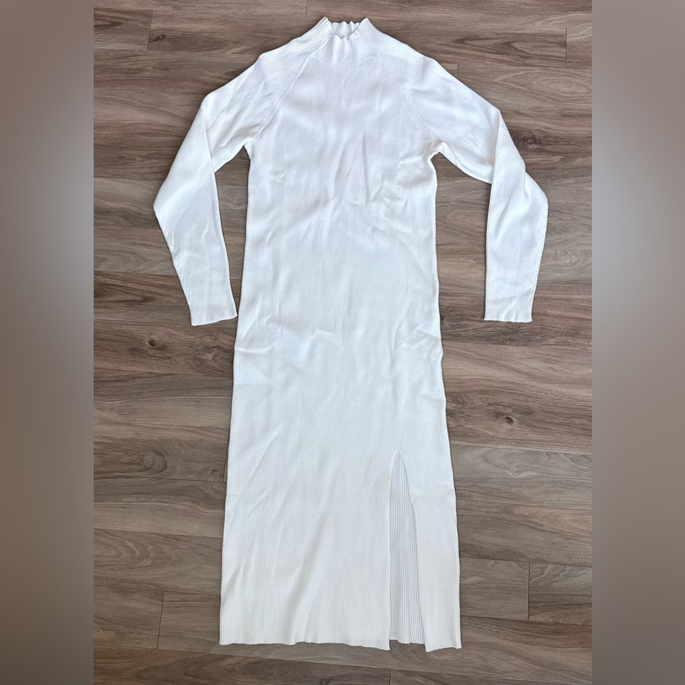 Quince Women’s Eco-Knit Ribbed Mock Neck Sweater Dress XL